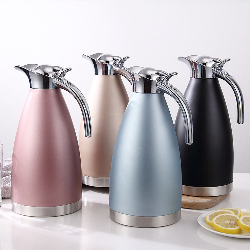 Termos izolant cu vid în stil european, interior din oțel inoxidabil 304, exterior 201, capacitate 2 L