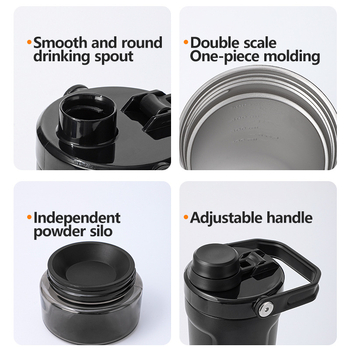 Cană pentru mașină cu mâner, capacitate mare, shaker din oțel inoxidabil, design minimalist
