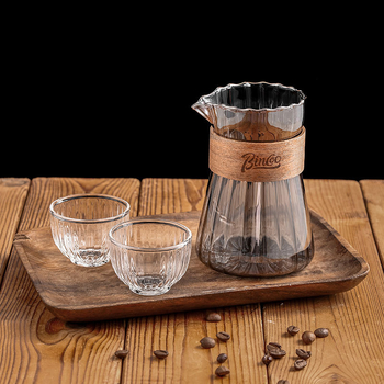 Bincoo Set cafea cu cană cu dungi pentru preparare manuală, filtru de cafea, ceainic Cloud și ceașcă japoneză pentru cold brew