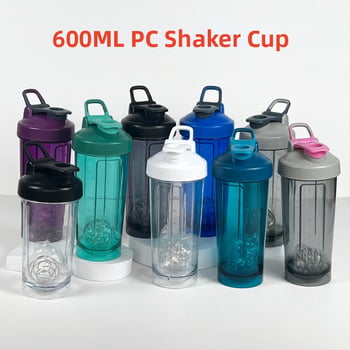 600 ml PC Tritan šejkrový pohár na proteín, plastový športový pohár na vonkajšie použitie, prenosný
