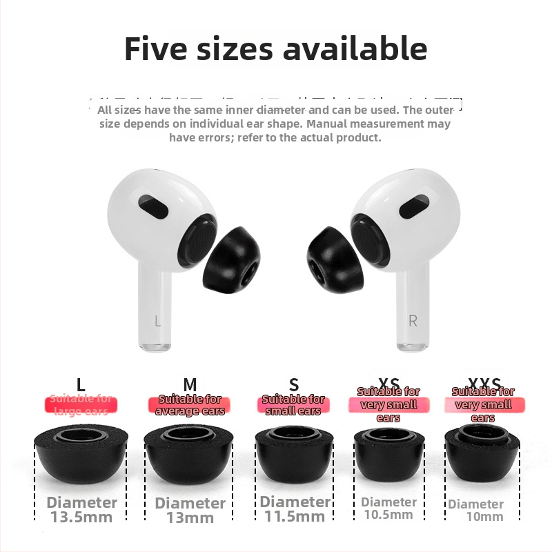 Kryty uší z pamäťovej peny pre AirPods Pro 3. generáciu, špongové ušné štuple, inertné špongové ušné štuple