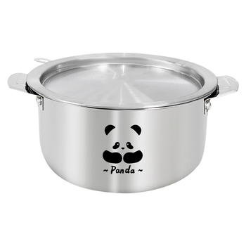 Vas din oțel inoxidabil 304 cu capac și filtru, mâneri duble, recipient pentru grăsime, potrivit pentru frigider, vas de filtrare a uleiului de chili