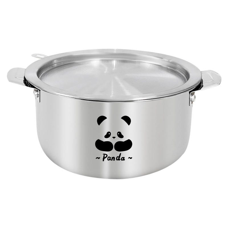 Vas din oțel inoxidabil 304 cu capac și filtru, mâneri duble, recipient pentru grăsime, potrivit pentru frigider, vas de filtrare a uleiului de chili