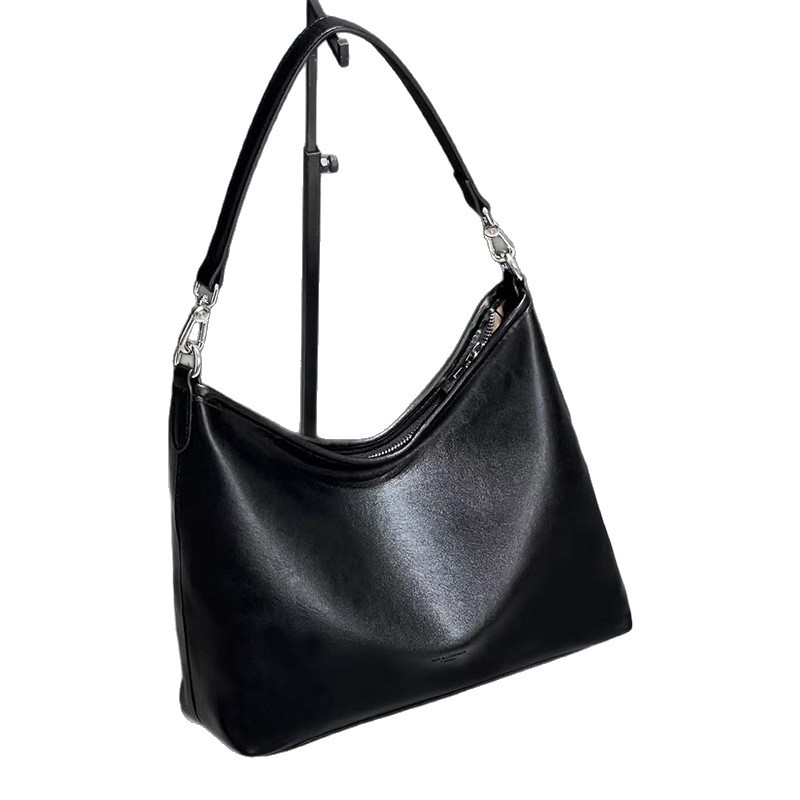 Ženska retro minimalistička crossbody torba – PU koža s maslanim voskom završnim slojem, gradski stil, velika kapaciteta, proljeće 2025