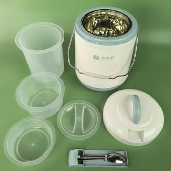 B338 Cutie termo cu interior din sticlă – set portabil pentru prânz, cu recipient din sticlă și bol pentru supă