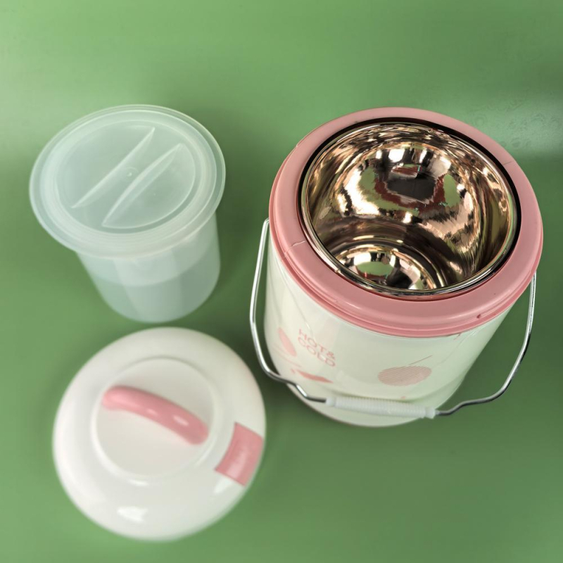 B338 Cutie termo cu interior din sticlă – set portabil pentru prânz, cu recipient din sticlă și bol pentru supă