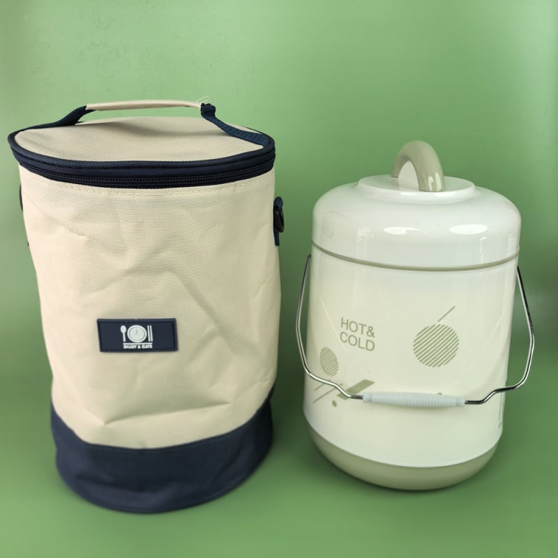 B338 Cutie termo cu interior din sticlă – set portabil pentru prânz, cu recipient din sticlă și bol pentru supă