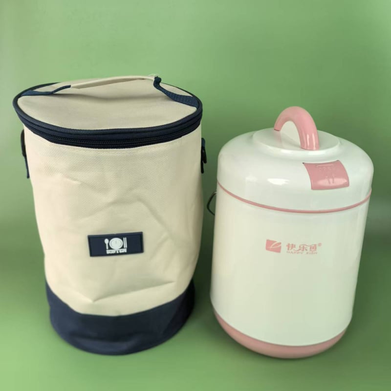 B338 Cutie termo cu interior din sticlă – set portabil pentru prânz, cu recipient din sticlă și bol pentru supă