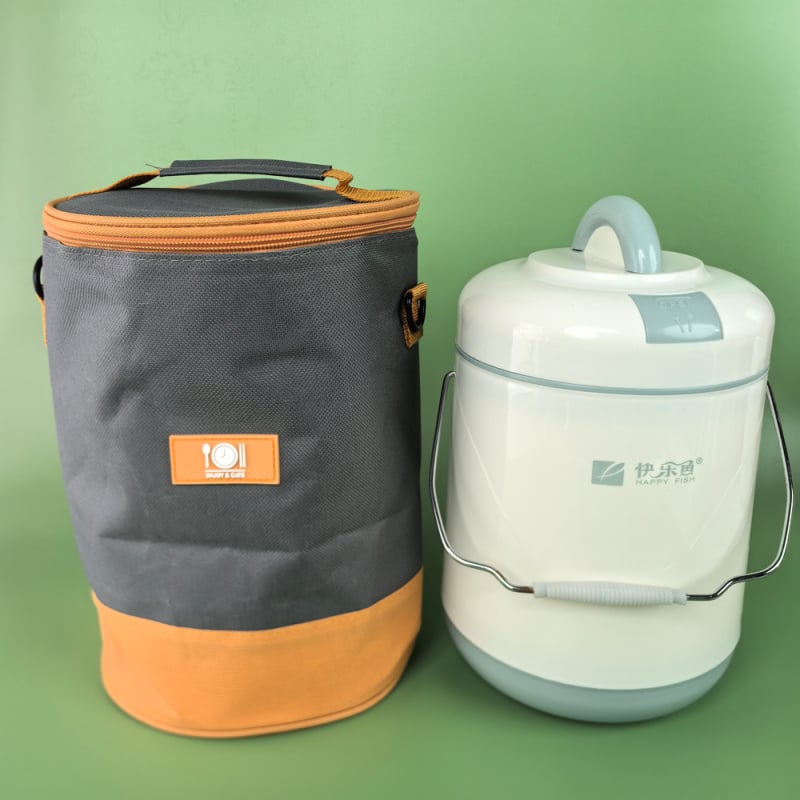 B338 Cutie termo cu interior din sticlă – set portabil pentru prânz, cu recipient din sticlă și bol pentru supă