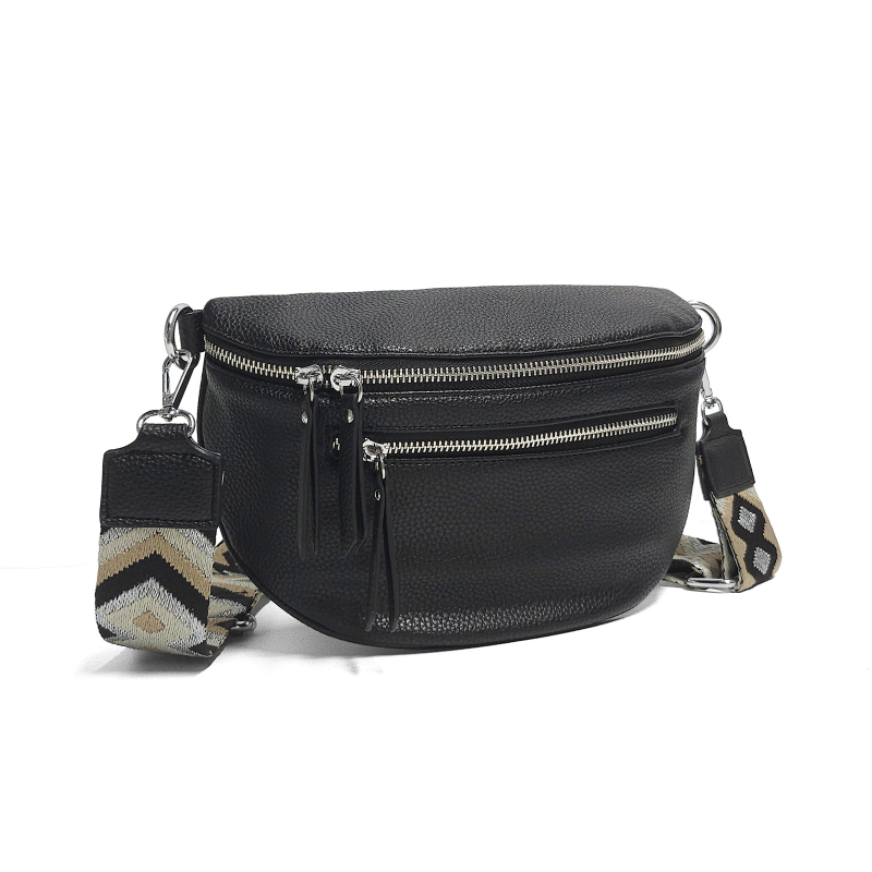 Ženska crossbody torba velikog kapaciteta, pretinci sa zatvaračem, etnički uzorak, vrhunska traka