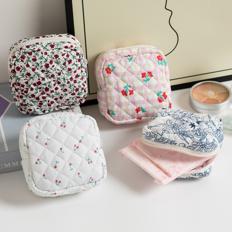 Slatka novčanik za kovanice, kozmetička torbica u korejskom stilu, ženska torbica za ključeve s karikaturalnim uzorkom, torbica za ruž i spremnik za menstrualne uloške.