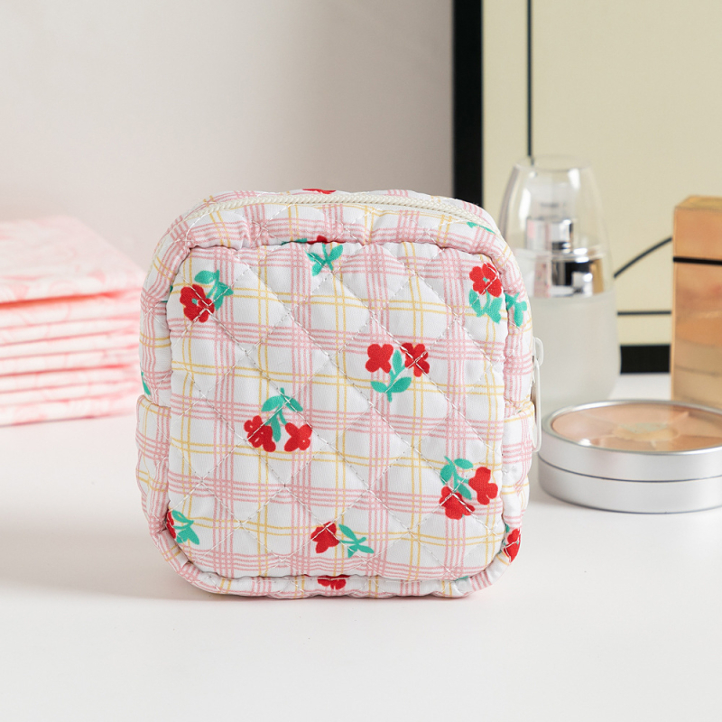 Slatka novčanik za kovanice, kozmetička torbica u korejskom stilu, ženska torbica za ključeve s karikaturalnim uzorkom, torbica za ruž i spremnik za menstrualne uloške.