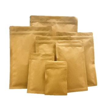 Pungi din hârtie kraft cu acoperire de aluminiu, bază plată, rezistente la apă și umezeală, sigilare alimentară, ambalare ceai, pungi auto-sigilante din hârtie kraft cu folie de aluminiu