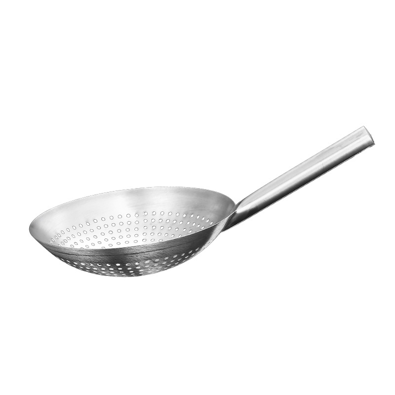 Lingură din oțel inoxidabil cu găuri pentru prăjit și hot pot, protecție împotriva arsurilor, controlul stropilor de ulei, scurgere și ridicare de tăiței, pentru bucătărie casnică și profesională