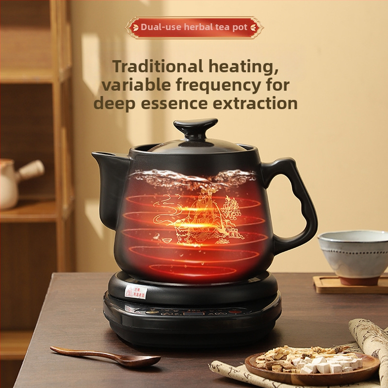Shan Youjia YB-701 Oală electrică automată pentru decocturi, vas ceramic interior, 3-4 L, 500-1000 W, programabil pentru decocturi din plante