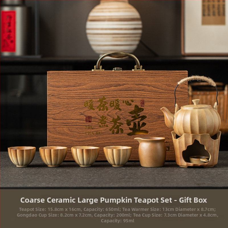 Set ceramic rustic pentru prepararea și prăjirea ceaiului, încălzitor de ceai cu lumânare, ceremonie de ceai vintage, suport pentru telefon — cadou pentru întâlnirea anuală