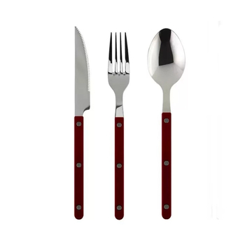 Set tacâmuri Western, trei piese: cuțit, furculiță și lingură, din oțel inoxidabil 304, clasă alimentară, portabil