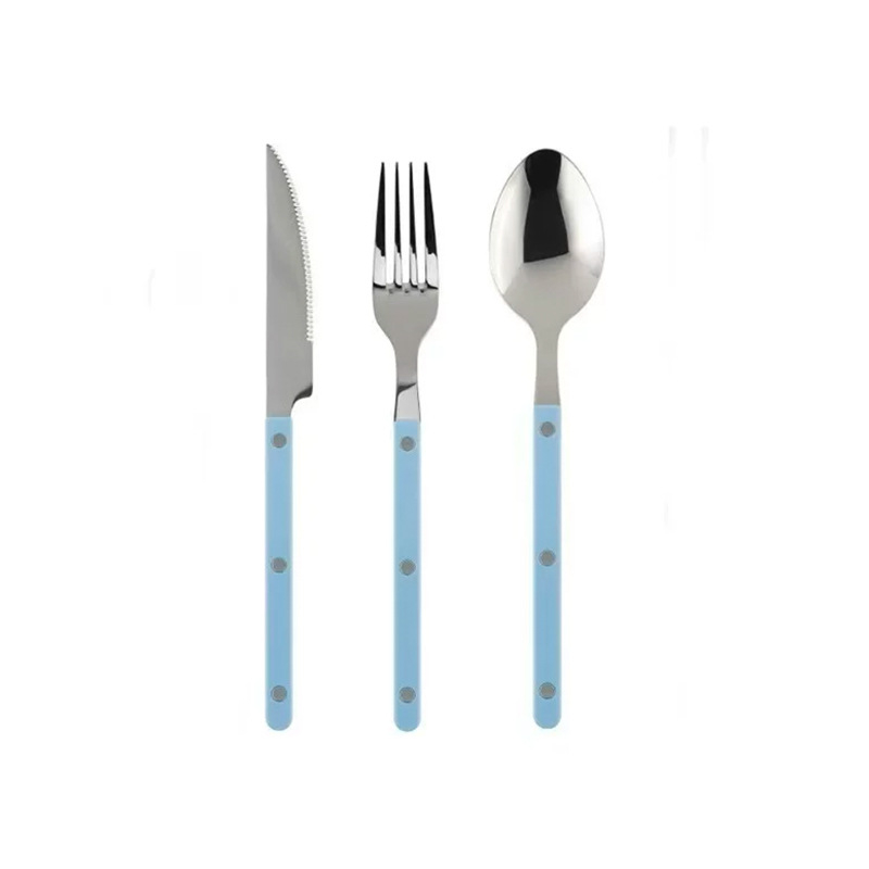 Set tacâmuri Western, trei piese: cuțit, furculiță și lingură, din oțel inoxidabil 304, clasă alimentară, portabil