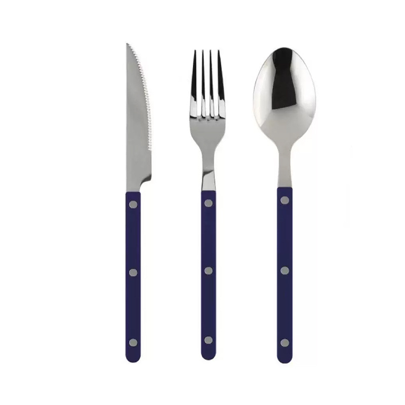 Set tacâmuri Western, trei piese: cuțit, furculiță și lingură, din oțel inoxidabil 304, clasă alimentară, portabil