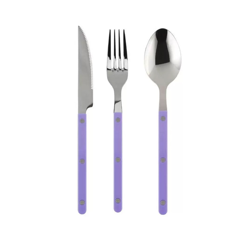 Set tacâmuri Western, trei piese: cuțit, furculiță și lingură, din oțel inoxidabil 304, clasă alimentară, portabil