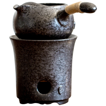 Fier ceramic pentru ceai cu glazură ruginiu, sobă cu cărbune, mică pentru uz casnic