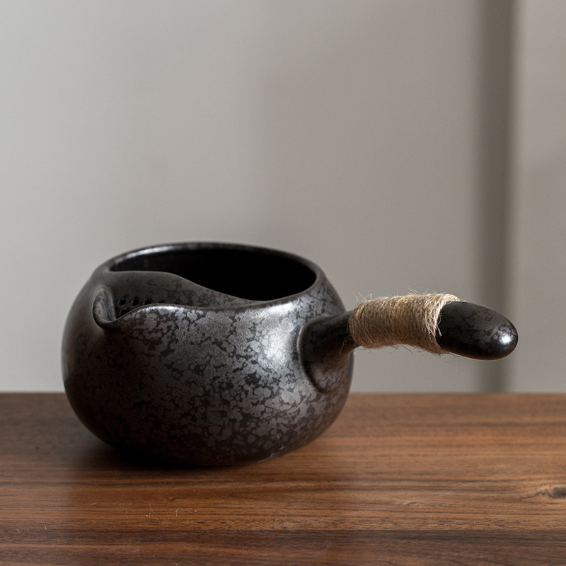 Fier ceramic pentru ceai cu glazură ruginiu, sobă cu cărbune, mică pentru uz casnic
