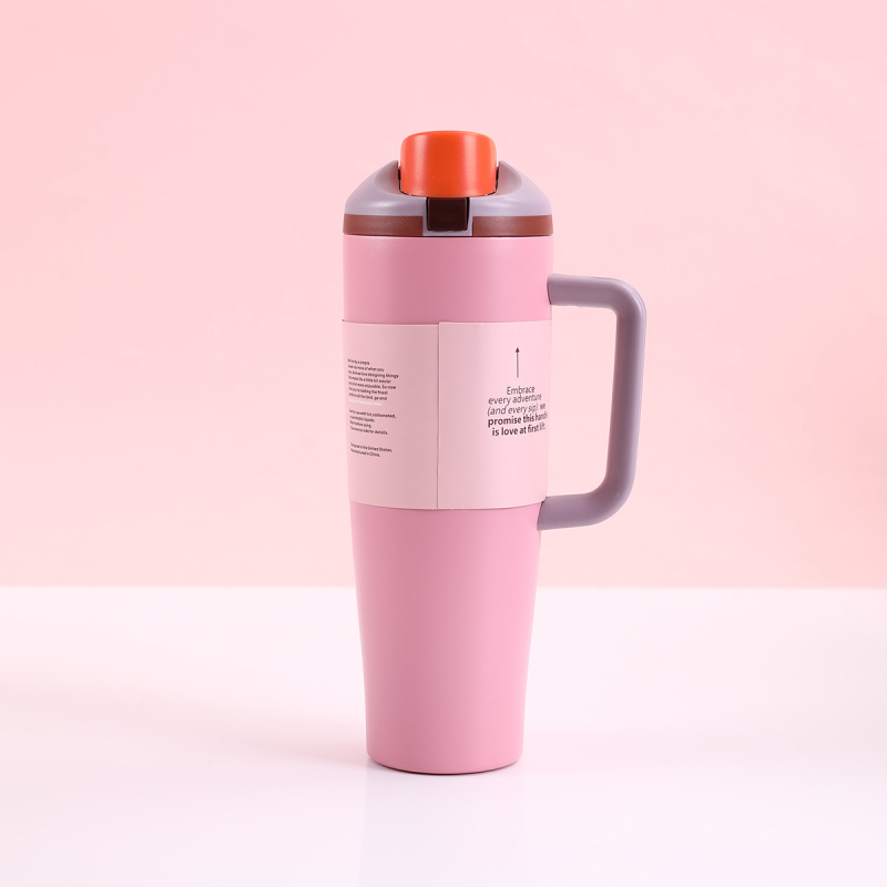 Cana termică pentru mașină cu mâner, 40 oz, oțel inoxidabil 304 în interior, 201 în exterior, capacitate mare