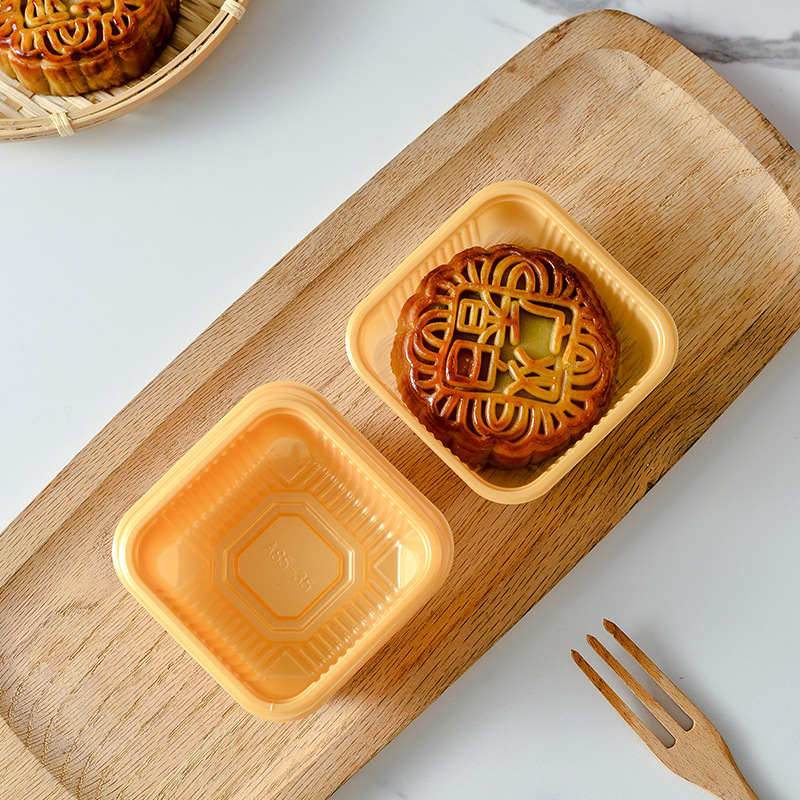 Ενισχυμένος PP δίσκος Mooncake 80g/125g - δίσκος συσκευασίας Mooncake, 100 τεμάχια