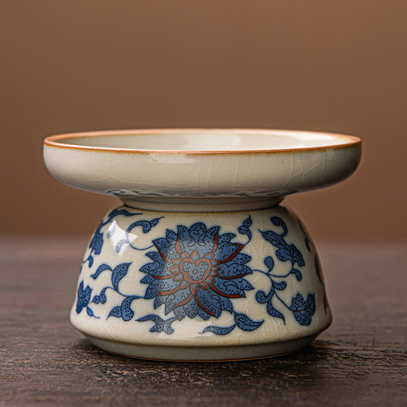 Gaiwan din ceramică Huang Ru Kiln, Lotus Împletit — ceașcă de maestru și accesorii ceai în stil chinezesc nou