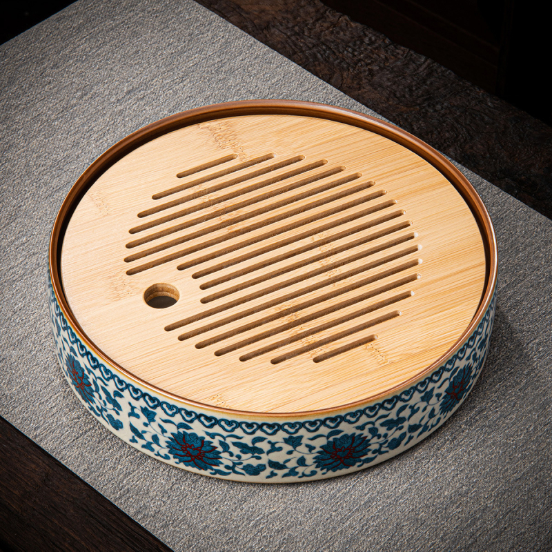 Gaiwan din ceramică Huang Ru Kiln, Lotus Împletit — ceașcă de maestru și accesorii ceai în stil chinezesc nou
