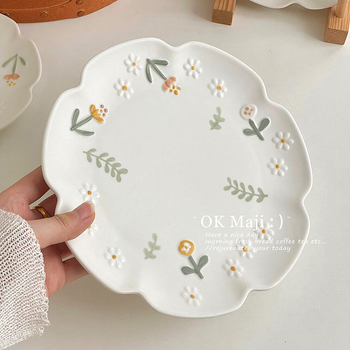 Farfurie de masă din ceramică Little Daisy, în formă de floare, diametrul 12 cm, uz casnic, stil simplu