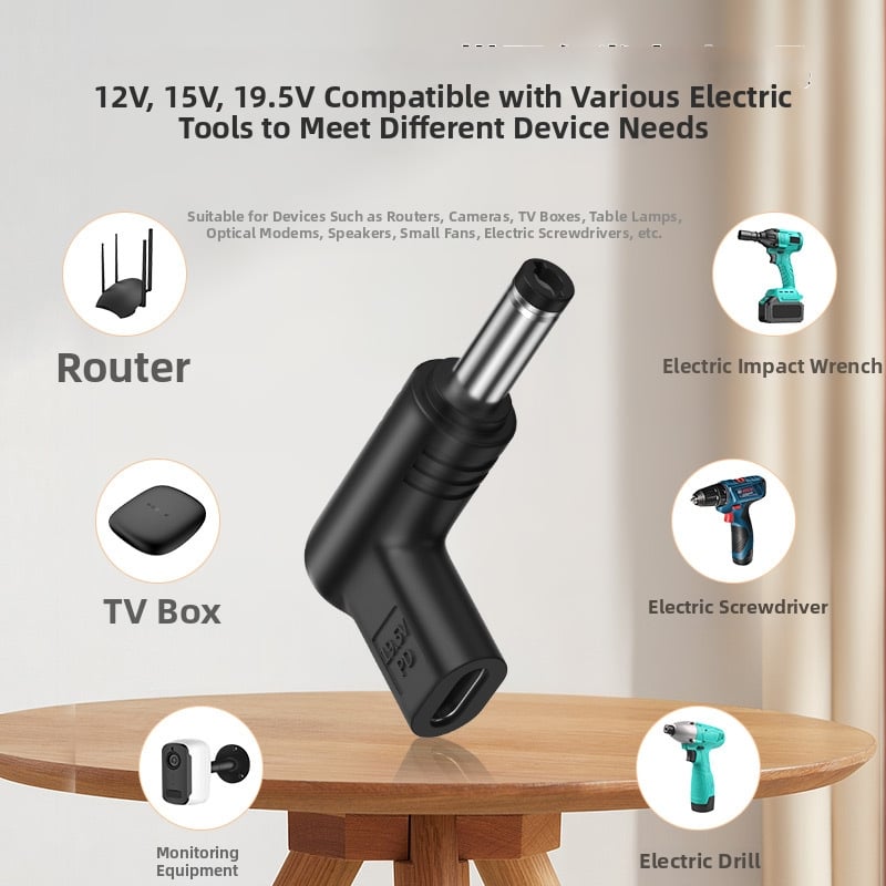 Type-C женски към DC заряден адаптер, 12V/15V/19.5V, за домашно енергийно съхранение и електроинструменти
