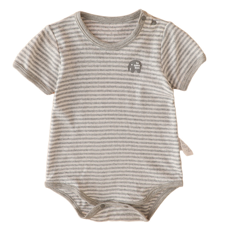 Body romper pentru nou-născuți, stil japonez, plasă din bumbac 100%, mâneci scurte, vară