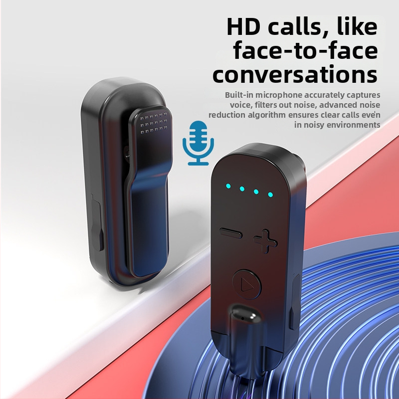 Klip Bluetooth slúchadlo-prijímač s kostnou kondukciou, vysoká kvalita zvuku, potlačenie hluku, HD hovory a počúvanie hudby