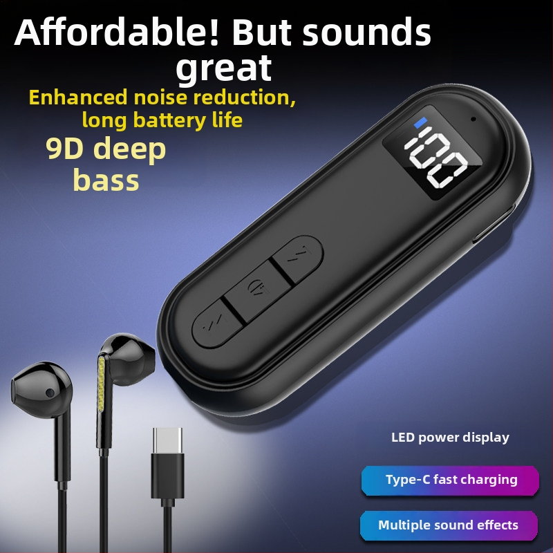 Klip Bluetooth slúchadlo-prijímač s kostnou kondukciou, vysoká kvalita zvuku, potlačenie hluku, HD hovory a počúvanie hudby