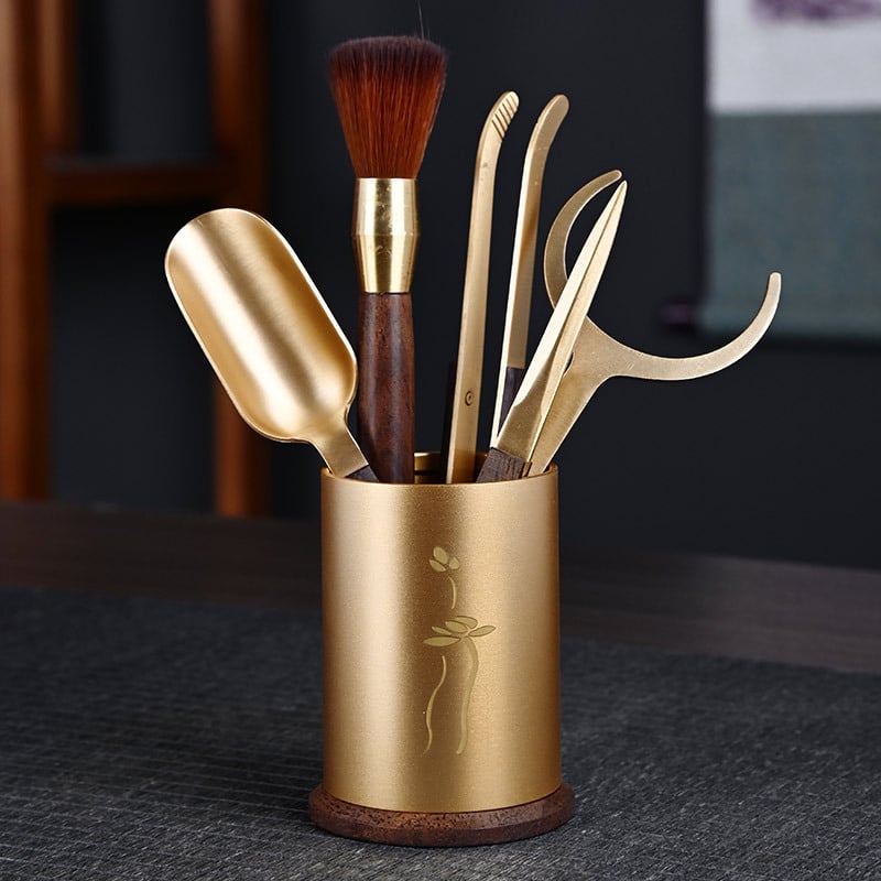 Set de ceremonie a ceaiului din cupru – Șase Domni