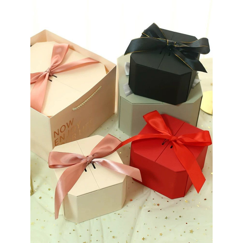 Cutie cadou de Ziua Îndrăgostiților, roz cu uși duble, set de suveniruri de nuntă cu bomboane și ciocolată, ambalaj pentru îngrijirea pielii și produse cosmetice