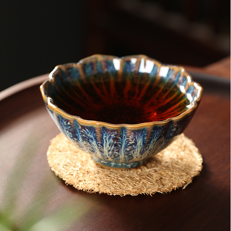 Ceșă Maestru Jianzhan din porțelan alb, vas ceramic pentru ceai Kung Fu, bol ceramic cu finisaj periat, stil retro elegant