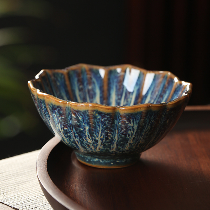 Ceșă Maestru Jianzhan din porțelan alb, vas ceramic pentru ceai Kung Fu, bol ceramic cu finisaj periat, stil retro elegant