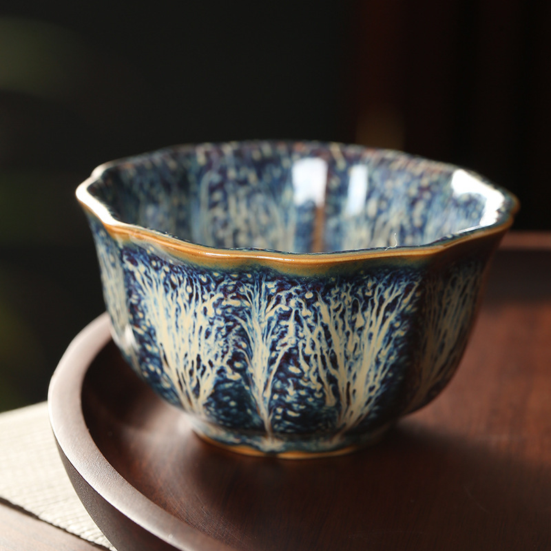 Ceșă Maestru Jianzhan din porțelan alb, vas ceramic pentru ceai Kung Fu, bol ceramic cu finisaj periat, stil retro elegant