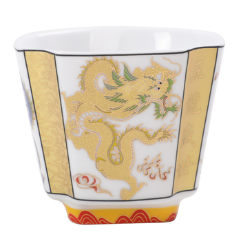 Cupe de ceai cu dragon și phoenix, set porțelan cadou, logo personalizat, stil chinezesc nou