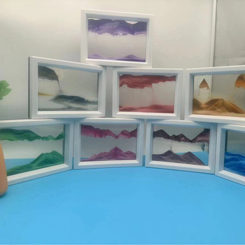 Pictură 3D cu nisip de 7 inci – ornament din sticlă pentru living și birou, artă de relaxare