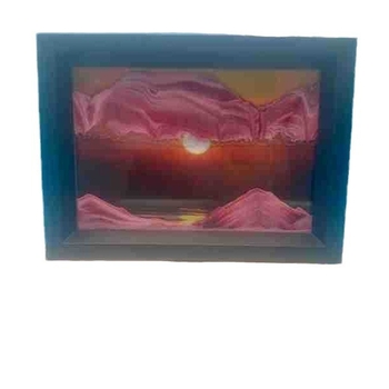 Pictură 3D cu nisip de 7 inci – ornament din sticlă pentru living și birou, artă de relaxare
