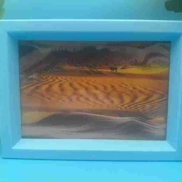 Pictură 3D cu nisip de 7 inci – ornament din sticlă pentru living și birou, artă de relaxare