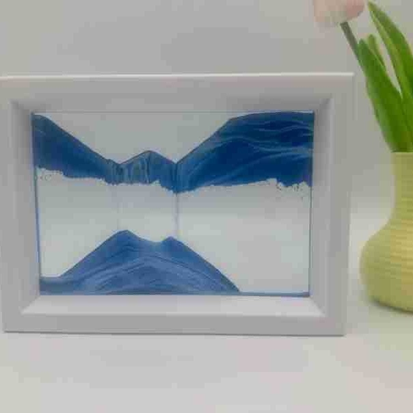 Pictură 3D cu nisip de 7 inci – ornament din sticlă pentru living și birou, artă de relaxare