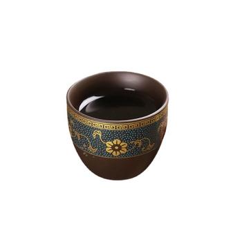 Set de 6 cești Jianzhan cu glazură Tenmoku, ceramică arsă în cuptor, mici cești de degustare