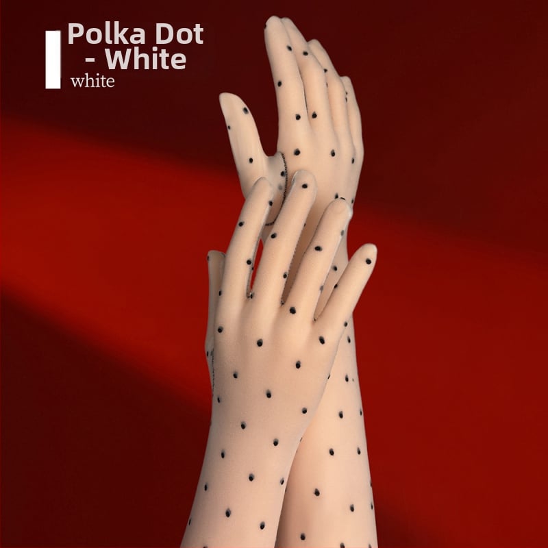 Qinghe 3D ultra-tanke rukavice s prstima – Aurora sjajna, sexy pet-prstne rukavice, dugi rukavi za ruku, zaštita od sunca, prozirne i svilenkasto glatke