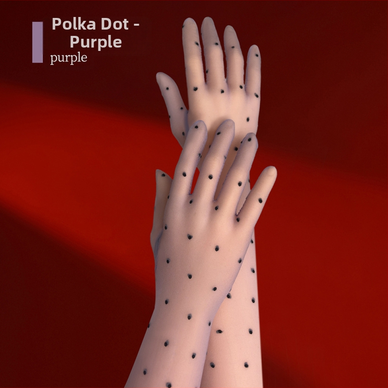 Qinghe 3D ultra-tanke rukavice s prstima – Aurora sjajna, sexy pet-prstne rukavice, dugi rukavi za ruku, zaštita od sunca, prozirne i svilenkasto glatke
