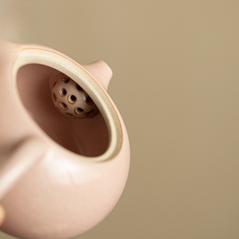 Set Xi Shi cu mâner în formă de iepuraș, roz, ceramic, ceainic și ceașcă, pentru uz casnic