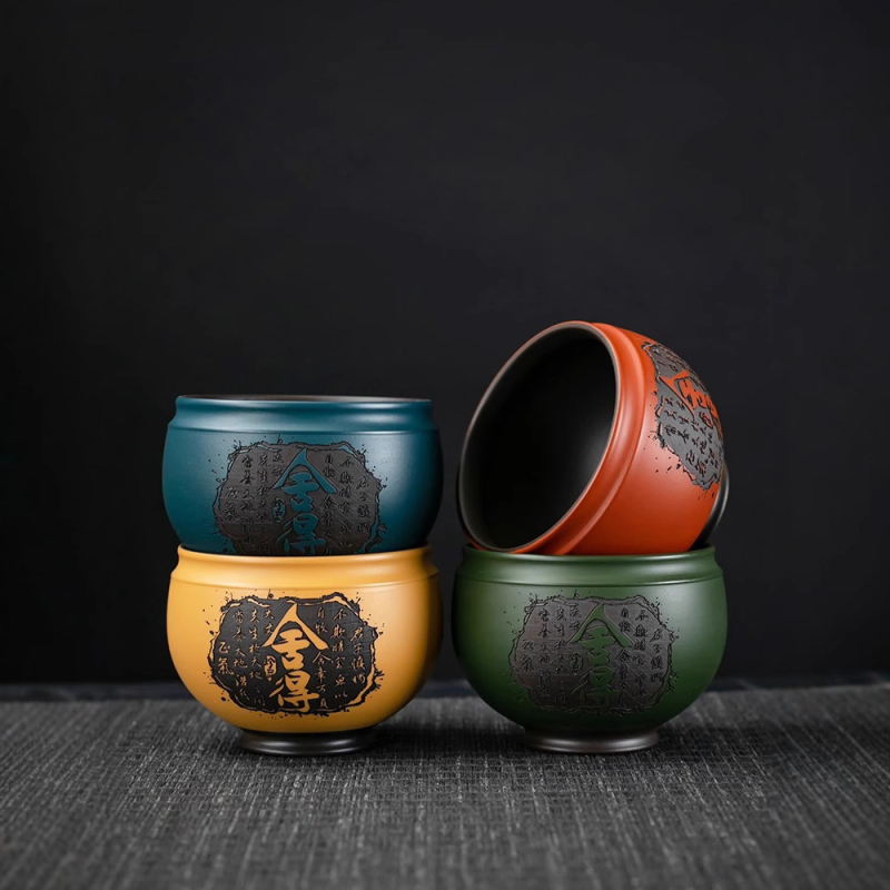 Set cadou ceai din lut mov – ceașcă Maestru, stil Kung Fu, cadou de afaceri